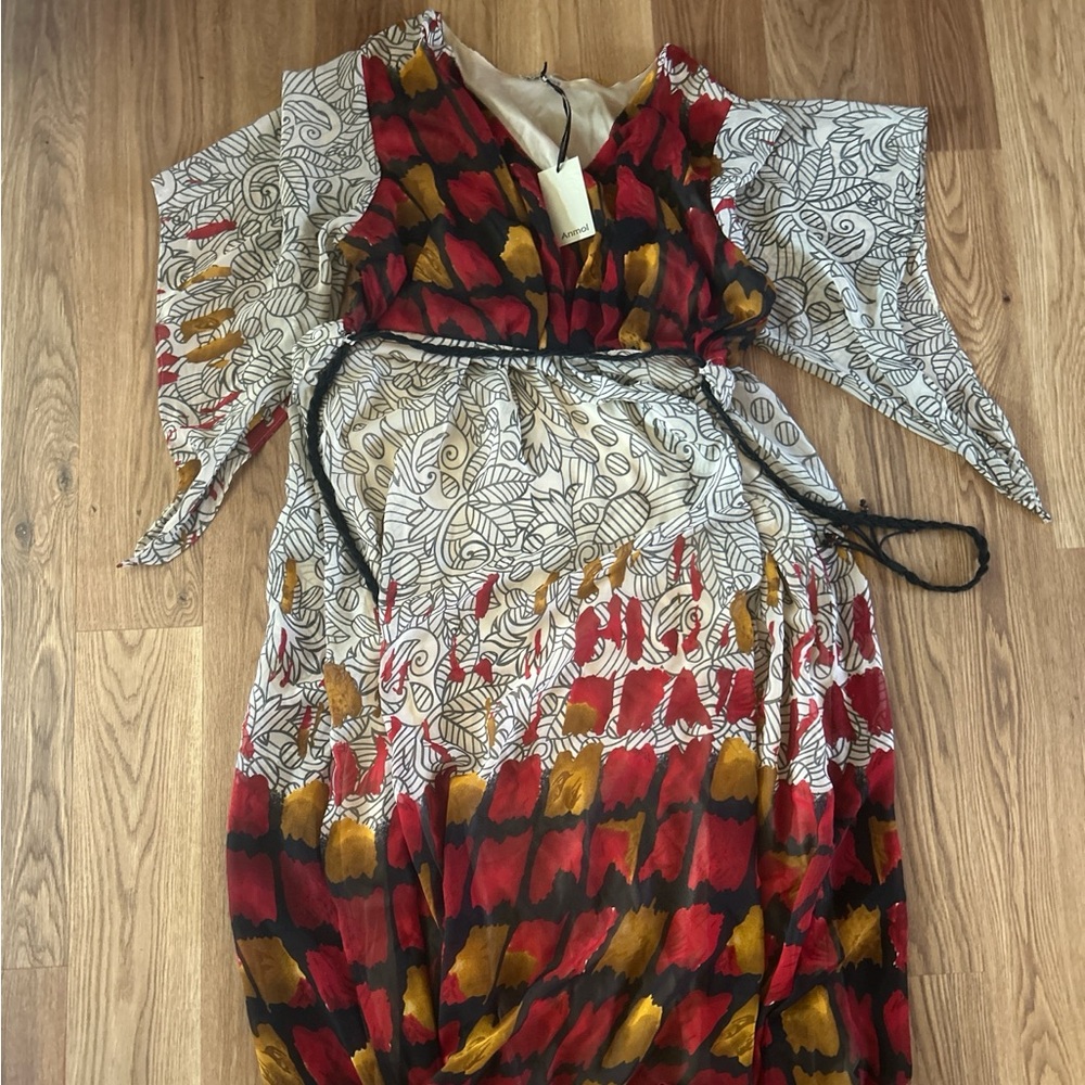 Elegant Red and Gold Maxi Dress